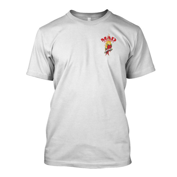 Mad Anthony's Hot Sauce tee - white, front